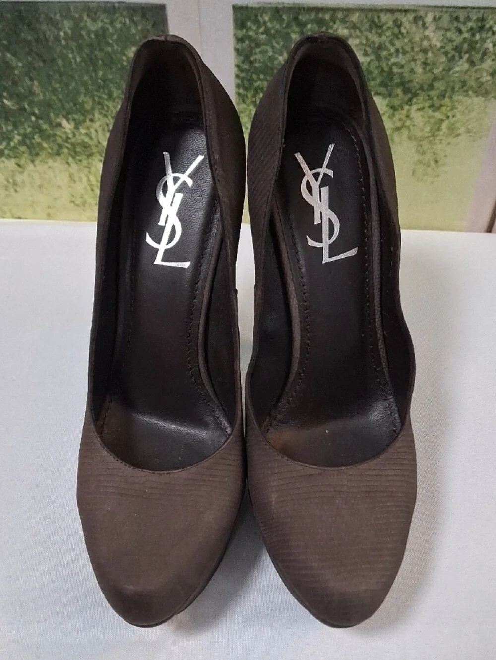 ​Yves Saint Laurent Tribtoo Brown Leather Platform Pumps EU 38 US 7.5-8 YSL